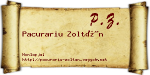 Pacurariu Zoltán névjegykártya